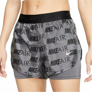Nike Air Women's Running Shorts Black Gray Size XS Athletic Dri-FIT Layered Gym